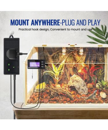 Bonlux PID Reptile Thermostat Plug Socket - Digital Dimmer Temperature Controller with Timer for Home Brew, Greenhouse, Reptile Vivarium - Heater Heat Mat Tube Heater - Buy Online on SooperMarket.com
