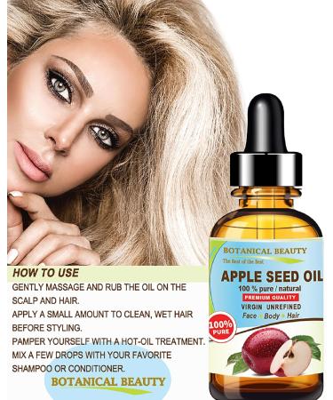Botanical Beauty 100% Pure Apple Seed Oil - Virgin Unrefined Cold-Pressed Moisturizer for Face Body Hair and Nails | 0.5 Fl. oz - Buy Online on SooperMarket.com