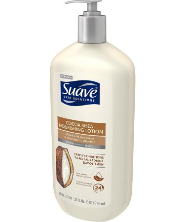 Suave Skin Solutions Body Lotion Nourishing Cocoa Butter & Shea 32 oz | Hydrating Moisturizer for Soft Skin | International Shipping - Buy Online on SooperMarket.com