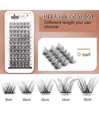 Veleasha 72pcs DIY D Curl Lash Clusters | Volume & Natural Look Individual Lashes | 8-16mm Mix Length False Eyelashes for Home Extensions - Buy Online on SooperMarket.com