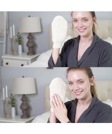 2 PCS Exfoliating Mitt Set - Natural Spa Body Scrubber for Deep Cleansing | Bath and Shower Exfoliation Gloves for Men and Women - Vegetable Fiber - Buy Online on SooperMarket.com
