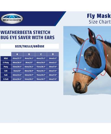 Weatherbeeta Stretch Bug Eye Saver Mask for Ponies - Turquoise/Black - Best Protection Against Insects - Buy Online on SooperMarket.com