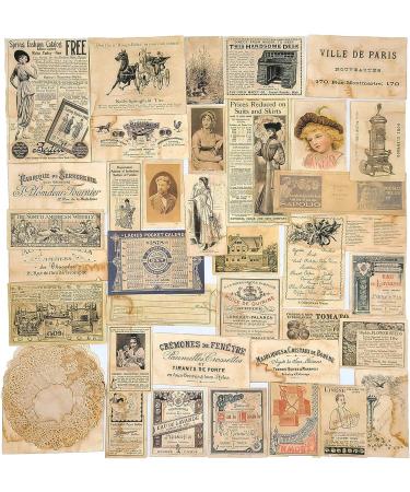 Vilikya Vintage Junk Journal Supplies - Coffee Dyed Decoupage Paper for Scrapbooking and Journaling - 41pcs - Buy Online on SooperMarket.com