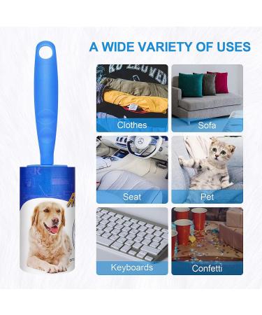 Pet Hair Lint Roller Set - 900 Extra Sticky Sheets, 5 Handles, 10 Refills - Portable Travel Size for Clothes, Furniture, Dog & Cat Hair Removal - Buy Online on SooperMarket.com