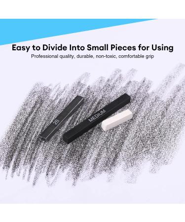 Dyvicl Compressed Graphite Charcoal Sticks - Pack of 18 for Sketching, Drawing, Shading & Blending - Buy Online on SooperMarket.com