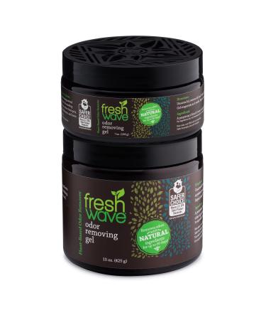 Fresh Wave Odor Removing Gel, 15 oz. & 7 oz.| Odor Absorbers for Home | Safer Odor Relief | Natural Plant-Based Odor Eliminator | Every 15 oz. lasts 30-60 Days | For Cooking, Trash & Pets Original