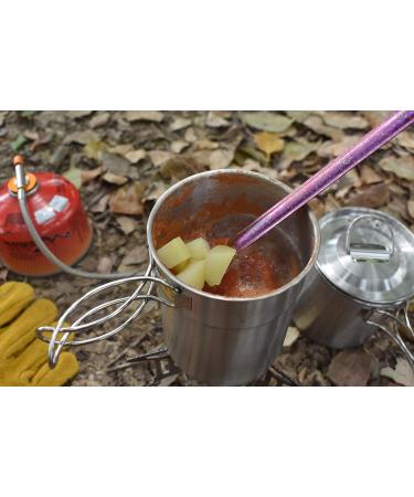 DZRZVD Camping Cups and Mugs Pot Set - 304 Food Grade Stainless Steel - Outdoor Cookware with Vented Lid - 33oz + 24oz - for Backpacking, Picnic, Hiking - Buy Online on SooperMarket.com