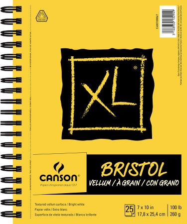 Canson XL Series Vellum Bristol  Yellow/Black 7x10 Bristol  Vellum Side Wire