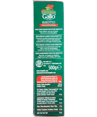 Riso Gallo Vegan Traditional Risotto 500g - Pack of 1 | Gluten-Free & Vegan-Friendly - Buy Online on SooperMarket.com