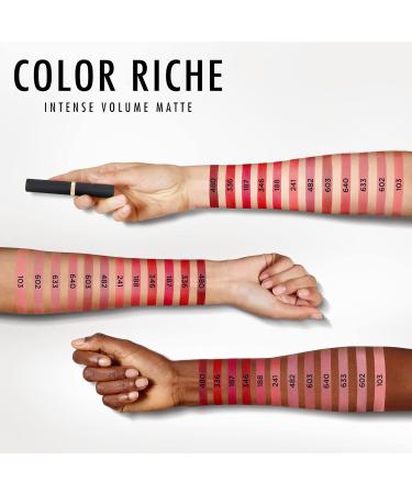 L'Or al Paris Color Riche Intense Volume Matte Lipstick in 346 Rouge Determinance - Hydrating, Long-Wear Formula with Hyaluronic Acid - Buy Online on SooperMarket.com