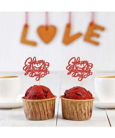 24 PCS Happy Galentines Day Cupcake Toppers Glitter Sweet Love Valentine Cupcake Picks for Valentine's Day Theme Birthday Party Cake Decorations Valentines Day Party Decorations Supplies - Buy Online on SooperMarket.com