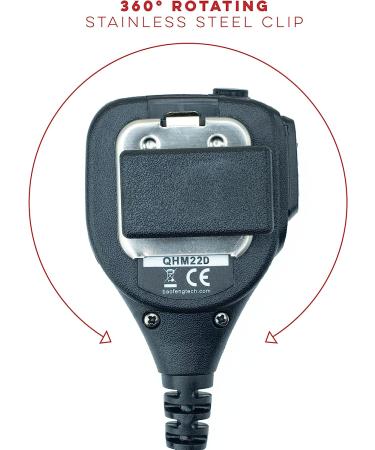 BTECH QHM22D Dual PTT Speaker Mic - Platinum Series, IP54 Rainproof Shoulder Mic for BaoFeng, Kenwood Radios - Buy Online on SooperMarket.com