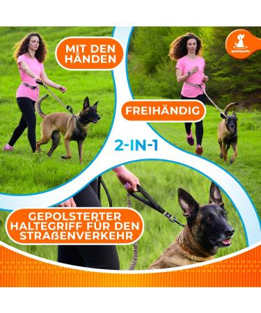 2-in-1 Jogging Line & Dog Leash for Large/Medium Dogs | Double Handle Belly Belt Leash - Perfect for Walking Jogging & Hiking - Army Green - Buy Online on SooperMarket.com