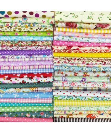 flic-flac 200pcs 4 x 4 inches (10cmx10cm) Cotton Craft Fabric Bundle Squares Patchwork Lint DIY Sewing Scrapbooking Quilting Dot Pattern Artcraft 200pcs 10cm*10cm