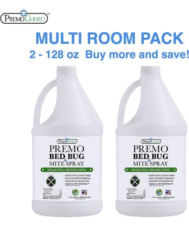 Premo Guard 128 oz Bed Bug & Mite Killer Spray | Fast Acting Treatment | Stain & Scent Free | Child & Pet Safe | Extended Protection | Natural Non-Toxic Formula - Buy Online on SooperMarket.com