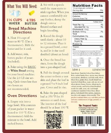 Farmhouse Honey Wheat Bread Mix for Bread Machine or Oven - Single Pack by The Prepared Pantry - Buy Online on SooperMarket.com