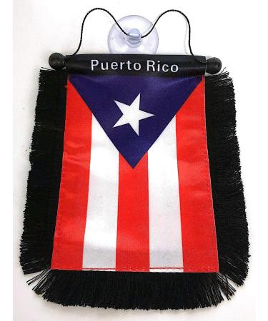 Puerto Rico Car Flag Decals - Quality Mini Banner for Windows - Puerto Rican PR Home Accessories - Ideal Car Flag Accessory for Men and Women - Buy Online on SooperMarket.com