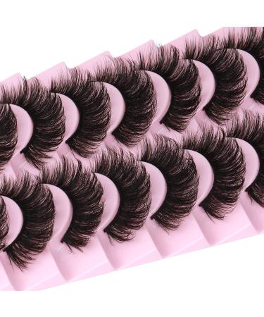 Wiwoseo 3D Faux Mink Eyelashes - 10 Pairs Natural Wispy & Fluffy 17MM Dramatic Effect - Buy Online on SooperMarket.com