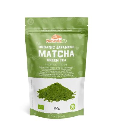 Japanese Organic Matcha Green Tea Powder - Premium Grade - 100g. Produced in Japan Uji Kyoto. Use for Drinking Cooking Baking Smoothie Making and with Milk. Vegan & Vegetarian Friendly 100 g (Pack of 1)