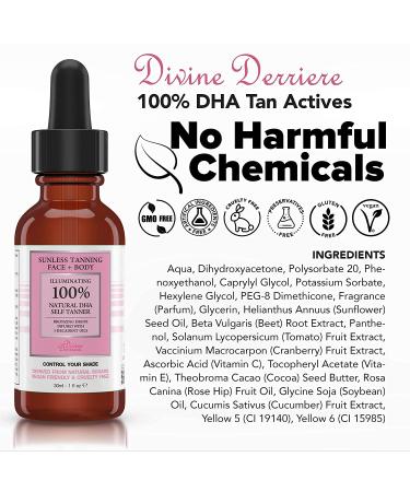 Divine Derriere Self Tanner Tanning Drops - Customizable Gradual Glow Sunless Tan for Natural Look - Buy Online on SooperMarket.com