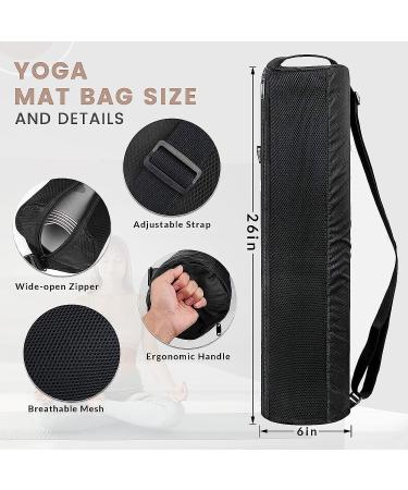 UMIA Yoga Mat Bag with Strap | Exercise Yoga Mat Carrier for 1/4-inch Thick Mat | Black - Buy Online on SooperMarket.com