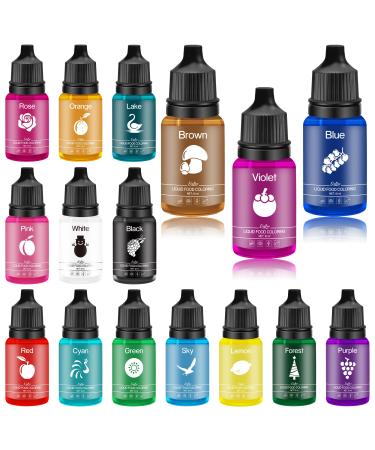Food coloring - 16 colors x 10ml of liquid food colors for cakes baking cookies macaron - sugar -free concentrated color food coloring for cake end checks drinks Easter egg DIY slime 10 ml (16 pack)