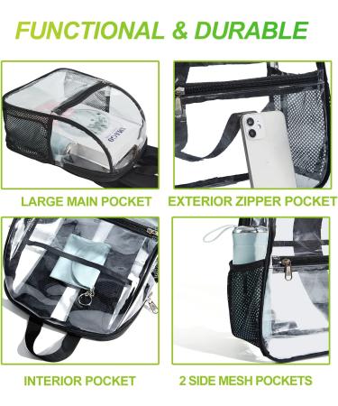 Stadium Approved Clear Mini Backpack with Adjustable Straps - Perfect for Concerts, Sports, Work, and Security - Buy Online on SooperMarket.com