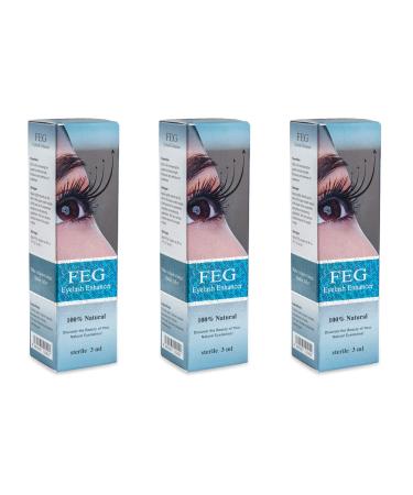 FEG Eyelash Rapid Eye Lash Growth Serum | For Lash and Brow | Fast Effective Growth Creates Longer & Darker Eyelashes | Best Natural Eyelash Serum to Grow Lashes in the Market | 3 Pack