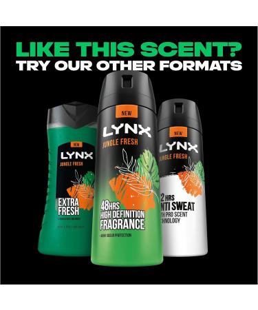 Lynx Jungle Fresh 3-in-1 Body Wash hair face and body cleanser with a palm leaves & amber scent for a refreshing shower 6x 500 ml - Buy Online on SooperMarket.com