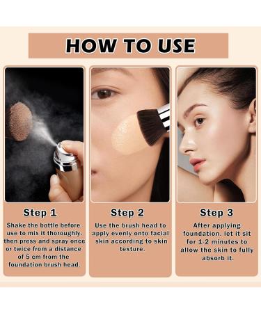 Airbrush Makeup Foundation for Mature Skin | Long Lasting Full Coverage Silky Spray | Brighten 01 Natural - Shop Now - Buy Online on SooperMarket.com