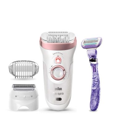 Braun Epilator Silk-épil 9 9-870, Facial Hair Removal for Women, Wet & Dry, Women Shaver & Trimmer, Cordless, Rechargeable, with Venus Extra Smooth Razor