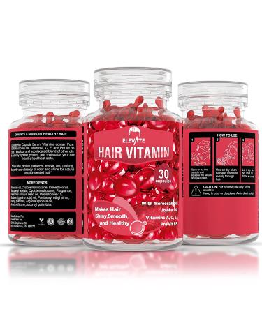 ELEVATE Hair Treatment Serum Oil Capsules - Repair & Moisturize with Argan Jojoba Oils & Vitamins - Smooth, Silky, & Thick Hair - Buy Online on SooperMarket.com