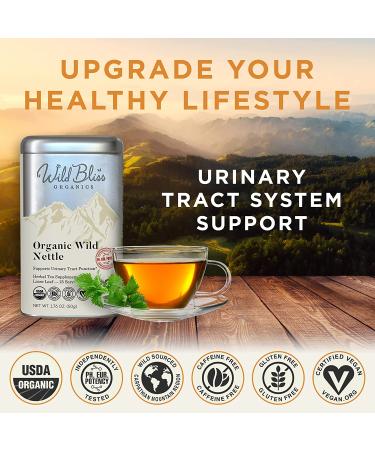 Organic Wild Stinging Nettle Leaf Tea - Caffeine-Free Herbal Supplement - 1.76 Oz Loose Leaf - 25 Servings - Buy Online on SooperMarket.com