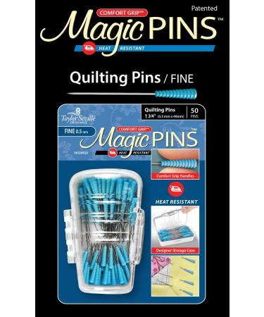 Taylor Seville Originals Comfort Grip Quilting Fine Magic Pins-Sewing and Quilting Supplies and Notions-Sewing Notions-50 Count