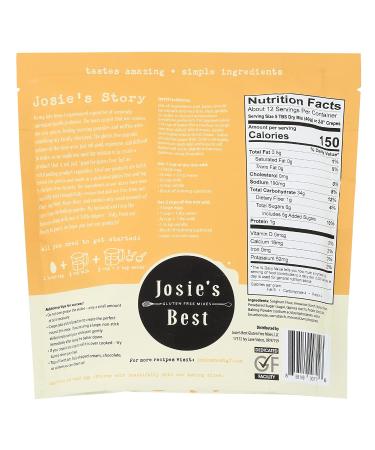 Josie's Best Gluten-Free Crepe Mix - Soy, Nut, Dairy-Free | Delicious & Easy-to-Make | 18oz Multi-Batch Pouch - Buy Online on SooperMarket.com