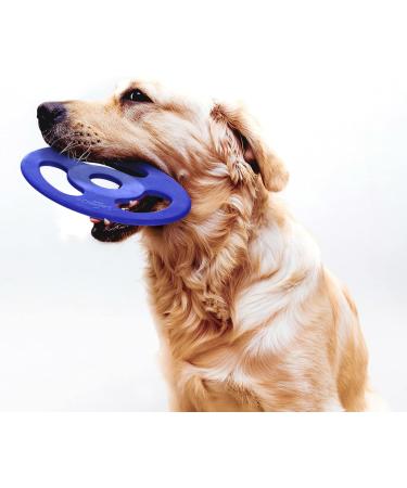 Tough Tug-of-War Flying Disc Toy for Dogs | SuperChewy Strong Natural Rubber Frisbee | Durable Chew Toy for Aggressive Chewers | Large Size 22 cm - Buy Online on SooperMarket.com