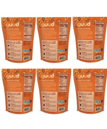 GUUD Nutty Cacao Toasted Muesola Cereal 12oz (Pack of 6) | Gluten-Free Oats with Raisins, Bananas, Almonds, Pecans, Cacao Nibs, Walnuts | Vegan & Non-GMO | Kosher Certified - Buy Online on SooperMarket.com
