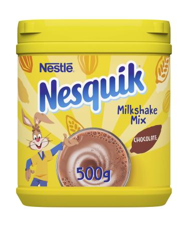 Nesquik Chocolate Flavoured Milkshake Powder For Milk Fortified with Vitamin D Breakfast After School Snack 500g Tub 500 g (Pack of 1) Single
