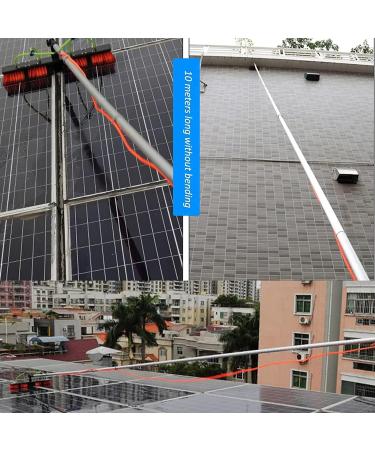 photovoltaic cleaner window cleaning pole Water Fed Pole Kit 20ft Length Water Fed Brush W/Squeegee 6m Water Fed Cleaning System 3-in-1 Aluminum Outdoor Window Cleaner Hose Cleaning Tool 4m/13ft - Buy Online on SooperMarket.com