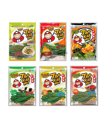 Peaceful Squirrel Variety Tao Kae Noi Thai Crispy Seaweed 6-Pack - Healthy On-The-Go Nori Snacks for Kids & Adults | Omega-3s, Fiber, Antioxidants, Vitamin B12 | 6 Flavors | 6 Bags, 1.2 oz - Buy Online on SooperMarket.com