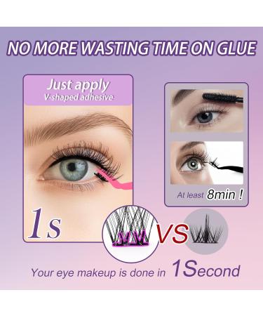 JoMay Self Adhesive Eyelashes - 48 PCS D Curl Glueless Lash Clusters | No Glue Needed Pre-Glued Eyelashes Set X01 (10-16 Mixed - Buy Online on SooperMarket.com