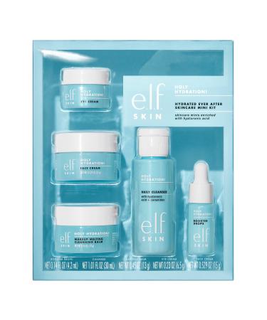 e.l.f.SKIN Hydrated Ever After Skincare Mini Kit  Cleanser  Makeup Remover  Moisturizer & Eye Cream For Hydrating Skin  TSA-friendly Sizes