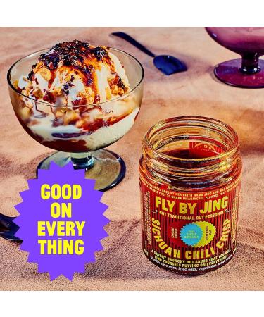 FLY BY JING Sichuan Chili Crisp 6oz Deliciously Savory Umami Spicy Tingly Crispy Gourmet All Natural Vegan Gluten-Free Hot Chili Oil Sauce with Sichuan Pepper Good on Everything - Buy Online on SooperMarket.com