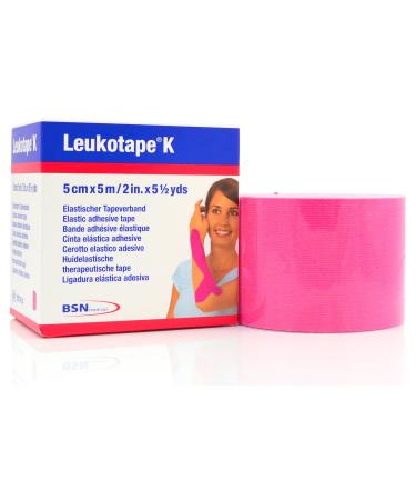 Leukotape K - Therapeutic Kinesiology Tape - 2 x 5.4 Yard Roll Pink