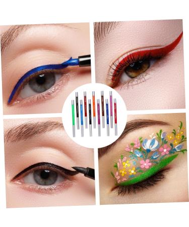 FOYTOKI 12 Pcs 1 Set Shadow Set Professional Eyeliner Pens Eye Liner Sharpeners Colorful Plastic - Buy Online on SooperMarket.com