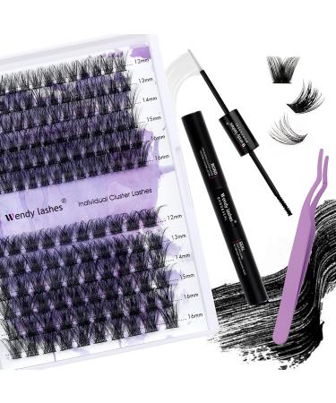 DIY Lash Extensions Set - Cluster Lashes with Eyeholder Bond & Seal - C3+C9-C Curl (12-16mm) Kit for At-Home Application - Buy Online on SooperMarket.com