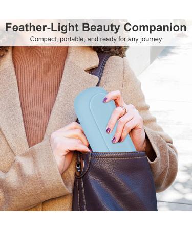 Travel Makeup Brush Holder | Silicone Portable Cosmetic Brushes Organizer with Built-in Cleaner | Upgrade Travel Essentials Case (Sky Blue - Buy Online on SooperMarket.com