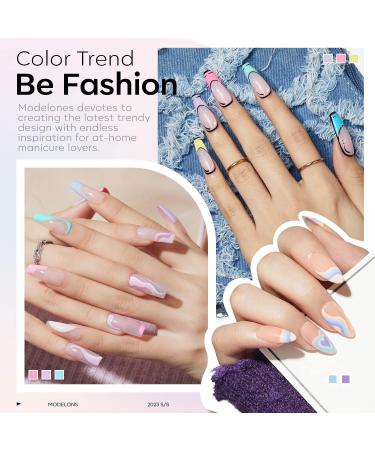 Modelones Gel Nail Kit - 12 Colors Pink Polish Set with 48W Lamp & Top Coats - Buy Online on SooperMarket.com