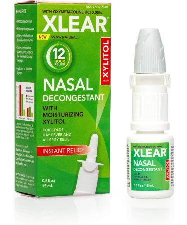 Xlear 12-Hour Nasal Decongestant Spray with Xylitol and Oxymetazoline - 0.5 fl oz - Instant Relief for Sinus Pressure - Kids and Adults - Buy Online on SooperMarket.com