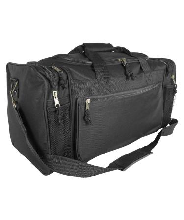 DALIX 20" Sports Duffle Bag w Mesh and Valuables Pockets Travel Gym Black